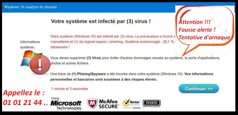 virus fausse alerte - informatique59-lille Lille